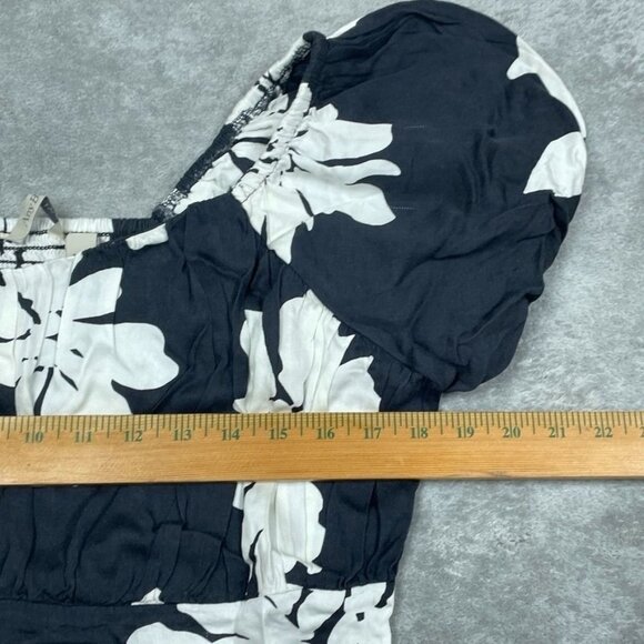 AnyBody Floral Puff Sleeve Black & White Mini Dress MP a0547 - Picture 5 of 9